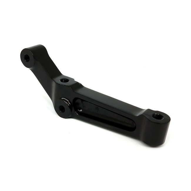 PM, radial mount caliper bracket. Black, left front