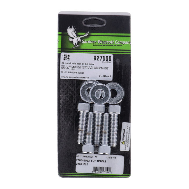 GW, rear belt pulley mount kit, allen chrome