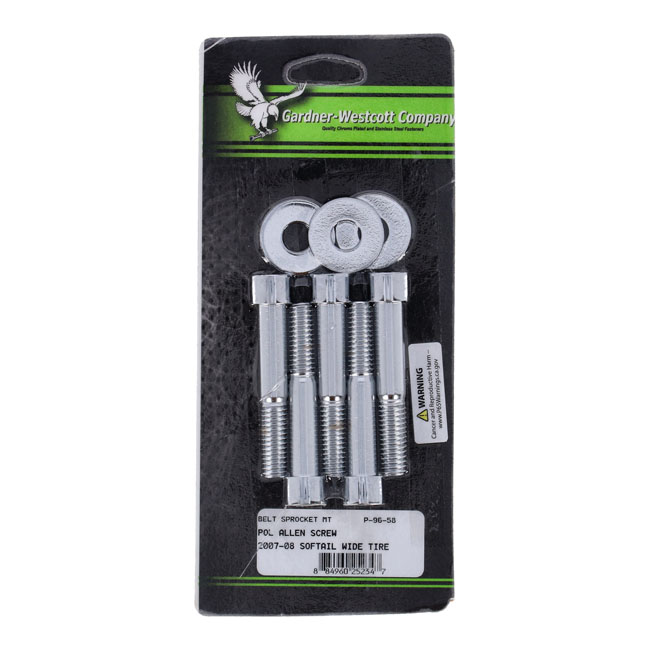 GW, rear belt pulley mount kit, allen polished chrome