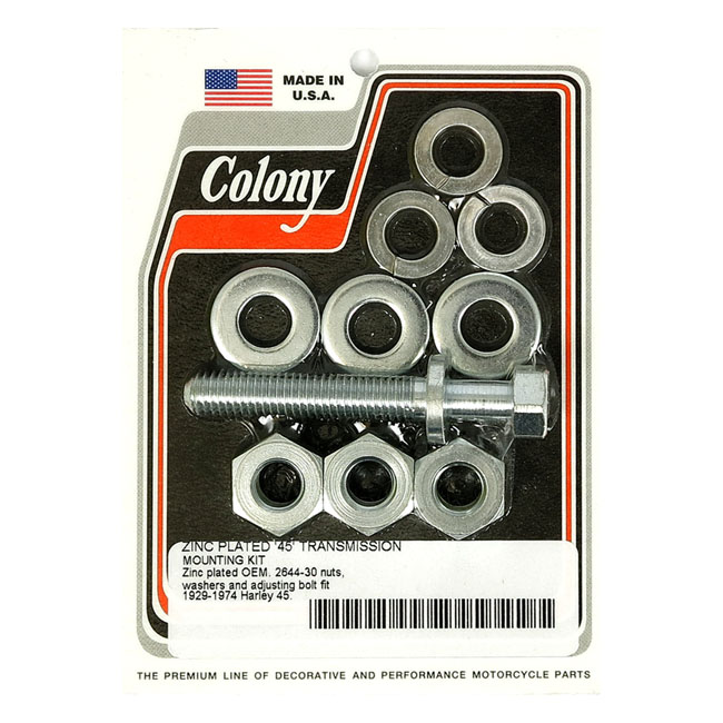 Colony, transmission mount kit. Zinc