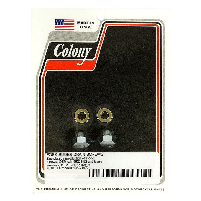 COLONY DRAIN SCREWS, FORK SLIDER