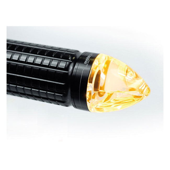 Motogadget, mo.blaze cone in-bar turn signals. Black