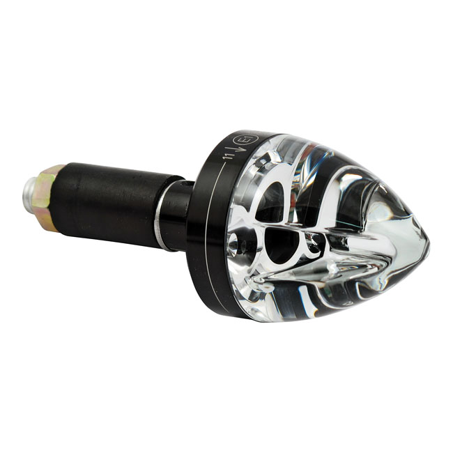 Motogadget, mo.blaze cone in-bar turn signals. Black