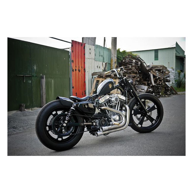 Rough Crafts, 'Bobbed' rear fiberglass fender kit. Black