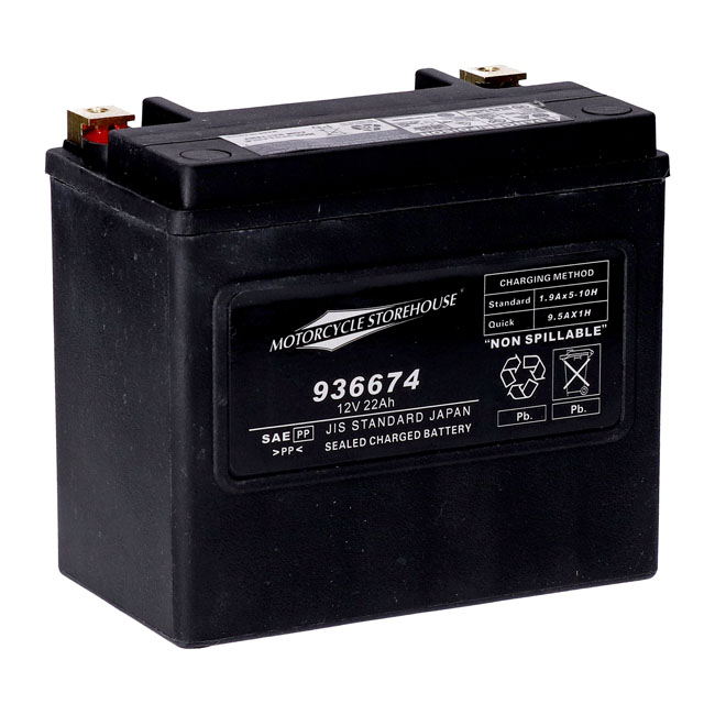MCS, 12V sealed AGM battery. 22Ah. 325CCA