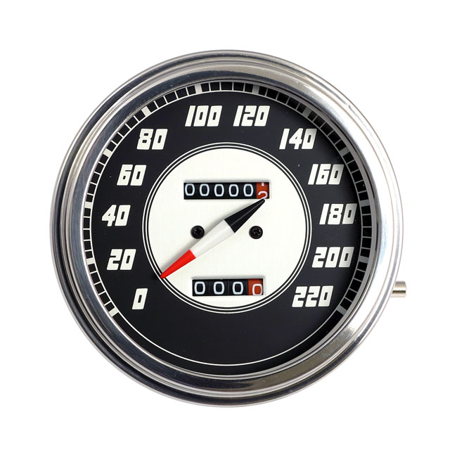 FL speedometer, '46-47 face', silver/black. 2:1 KMH
