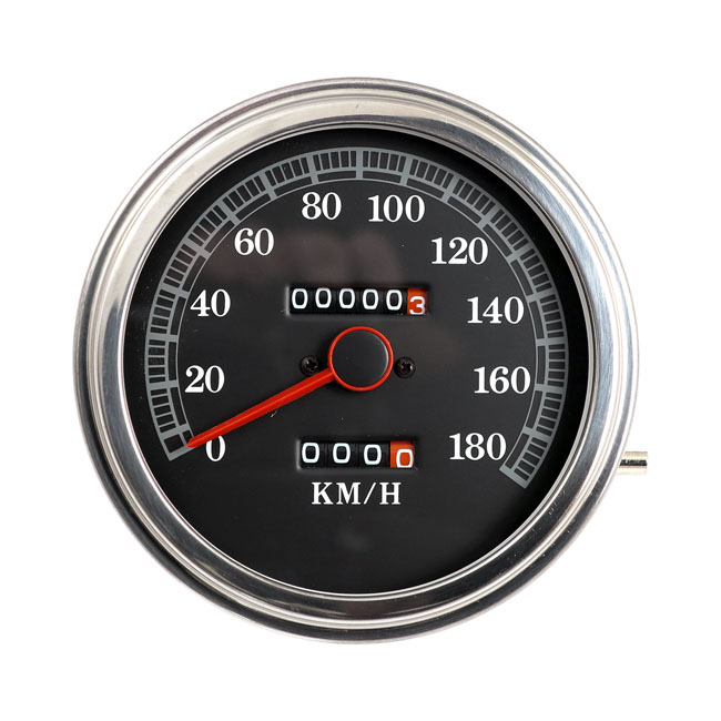 FL speedometer, '85-up face', black. 2:1 KMH