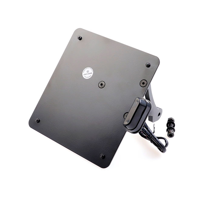 Cult-Werk, side mount license plate bracket, black. Germany