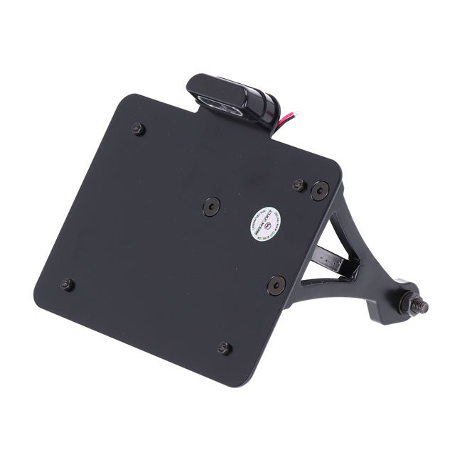 Cult-Werk, side mount license plate bracket, black. CH