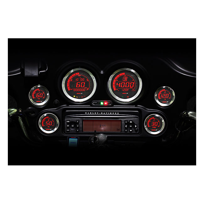 KOSO, HD-02 6-piece gauge kit for Touring