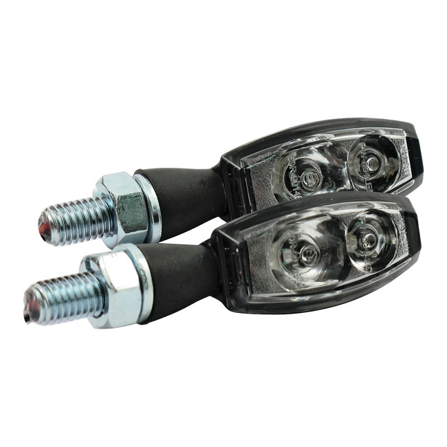Blaze LED turn signals ECE. Black with clear lens
