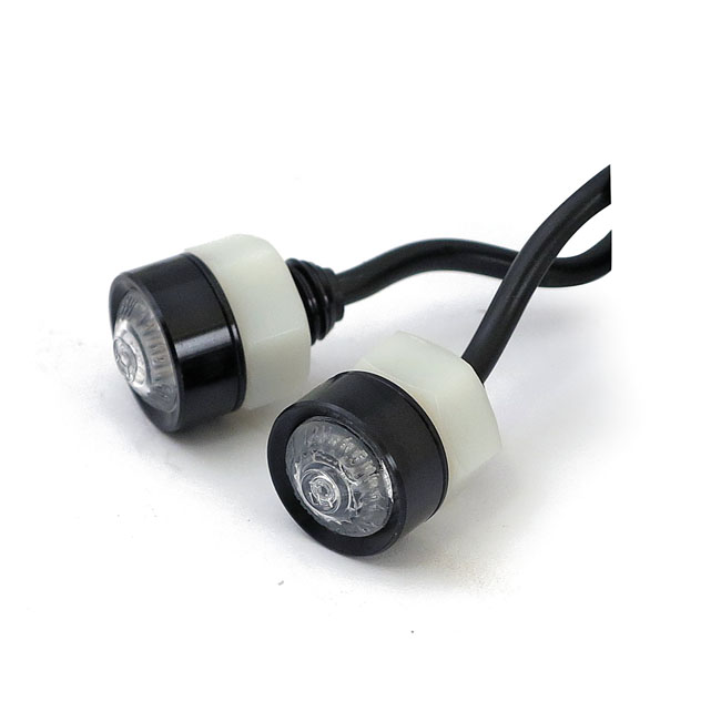 MONO LED TURN SIGNALS BLACK, CLEAR LENS