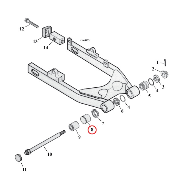 BUSHING, SWINGARM (13)