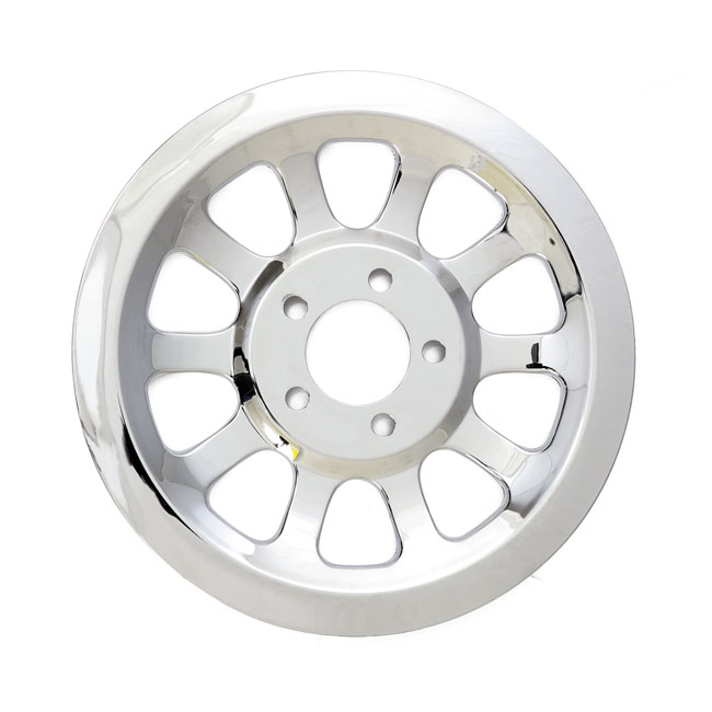 Pulley cover, 'Holes' 66T. Chrome