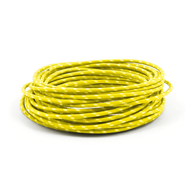 Classic cloth covered wiring, 25ft. roll. Yellow/White