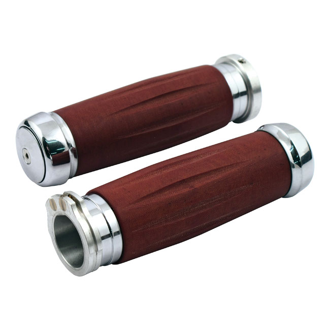 Riverside, Bakelite® retro handlebar grip set. Chrome