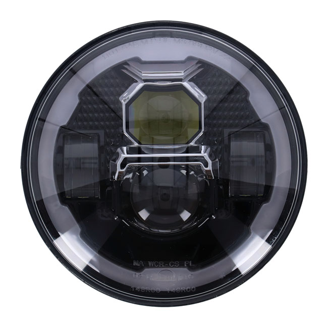 BRIGHT, 7 INCH LED HEADLAMP UNIT. BLACK