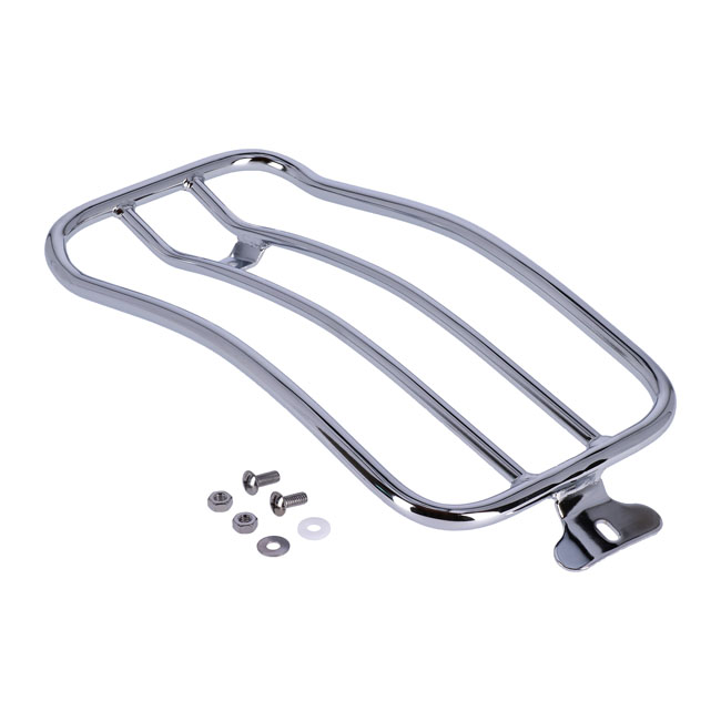 Solo seat luggage rack, 7". Chrome