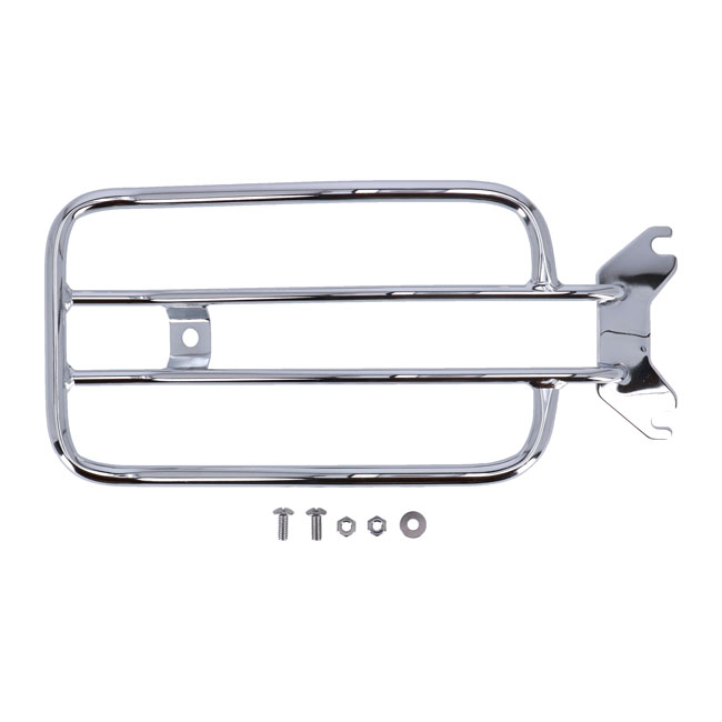 Solo seat luggage rack, 7". Chrome