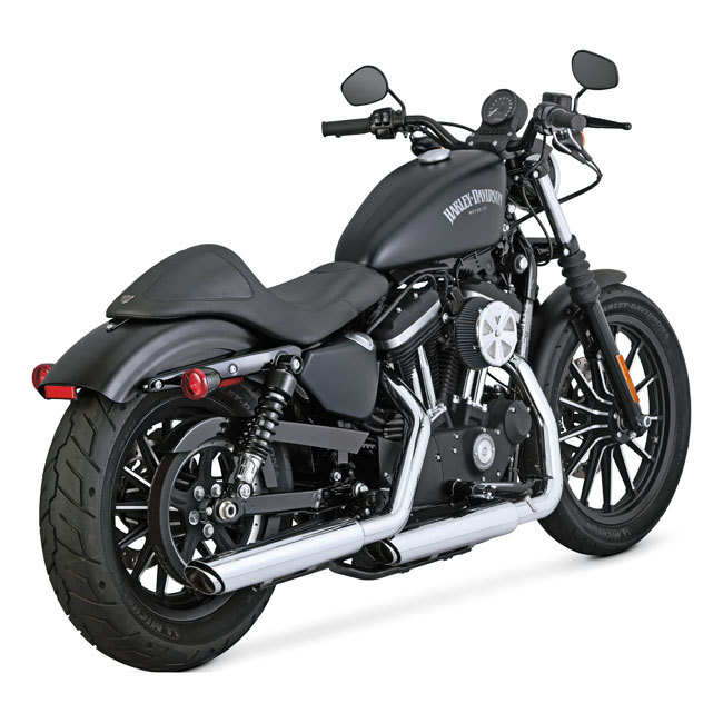 Vance & Hines Twin Slash 3" Slip-on PCX mufflers. Chrome