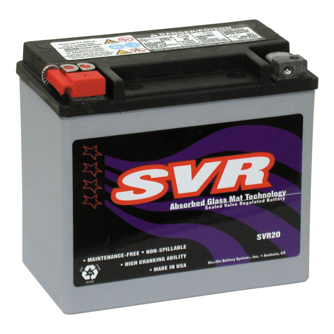 SVR, sealed AGM battery. 12 Volt, 18AMP, 300CCA