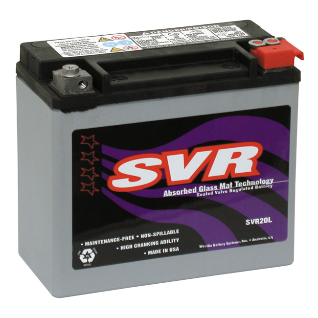 SVR, sealed AGM battery. 12 Volt, 18AMP, 310CCA
