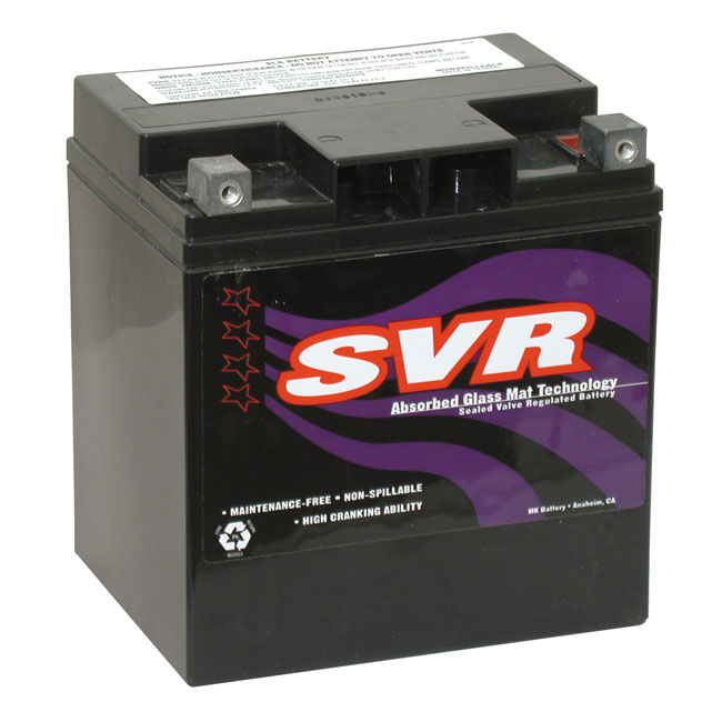 SVR, sealed AGM battery. 12 Volt, 30AMP, 400CCA