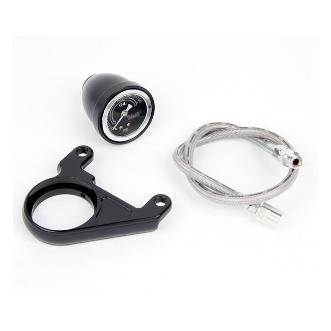 Arlen Ness, oil pressure gauge kit. Radius, black