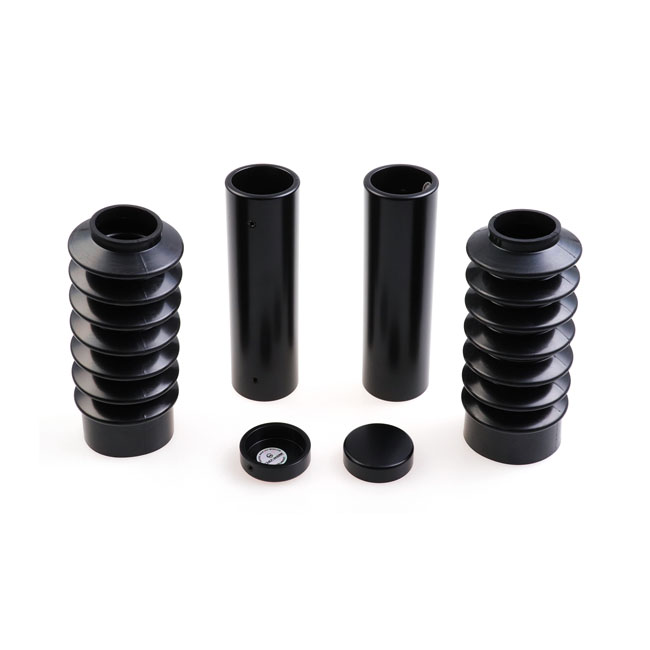 CULT-WERK, 6-PIECE FORK TUBE COVER KIT. LONG. BLACK