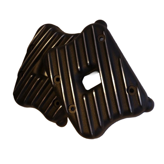EMD, Sportster Ribster rocker cover set. Black Cut