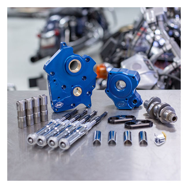 S&S, CAM CHEST KIT M8 - CHAIN DRIVE, OIL COOLED. CHROME PC