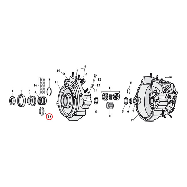 Sprocket shaft bearing spacer shim .112"