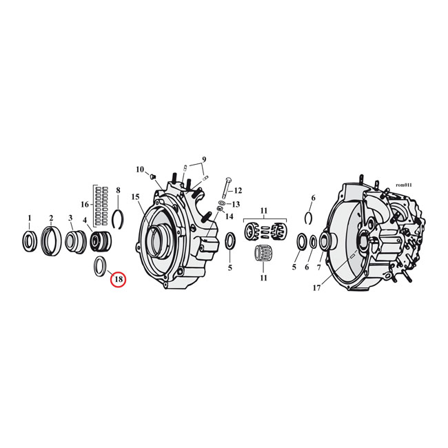 Sprocket shaft bearing spacer shim .120"