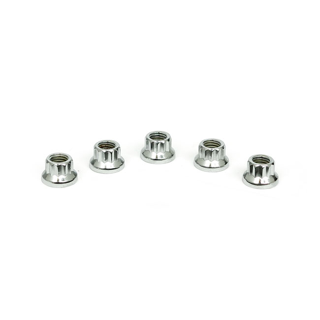 CHROME 12 POINT NUT 1 4 28 25 PACK chrome-12-point-nut-1-4-28-25-pack