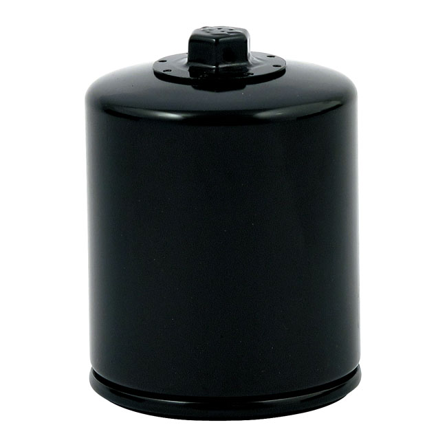 K&N, SPIN-ON OIL FILTER, WITH TOP NUT. BLACK