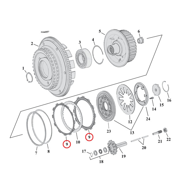 Alto clutch plate set Aramid
