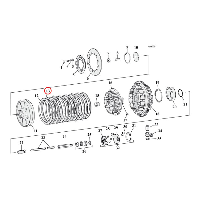 Alto clutch plate set Aramid