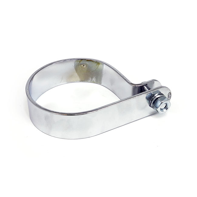 Paughco, muffler P-clamp 3". Chrome