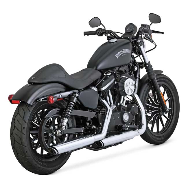 Vance & Hines, Twin Slash 3" slip-on mufflers. Chrome