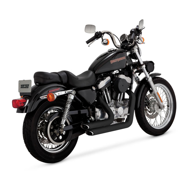 Vance & Hines, 2-1/2" Shortshots staggered exh. Black