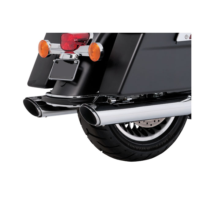 Vance & Hines, 4" Twin Slash Round slip-on mufflers. Chrome