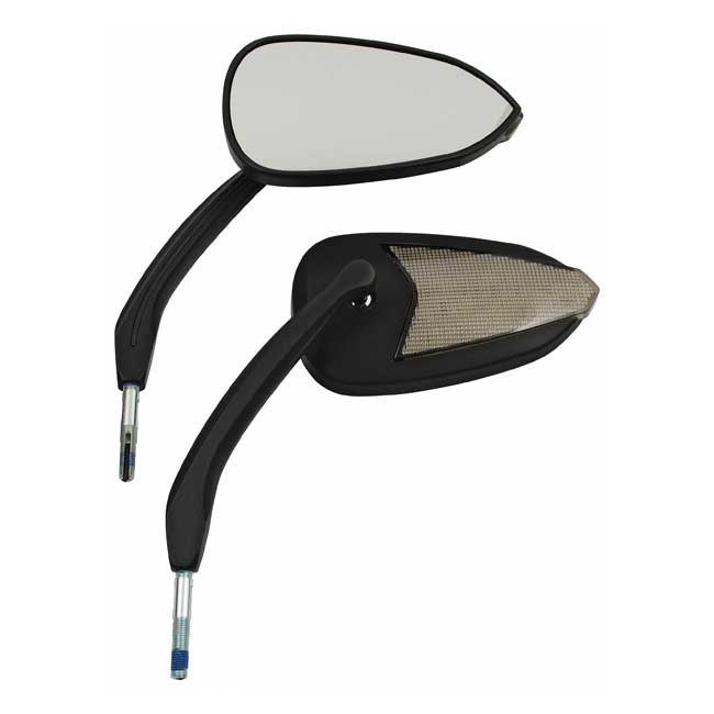 Fury, LED turn signal mirror set, with running light. Black
