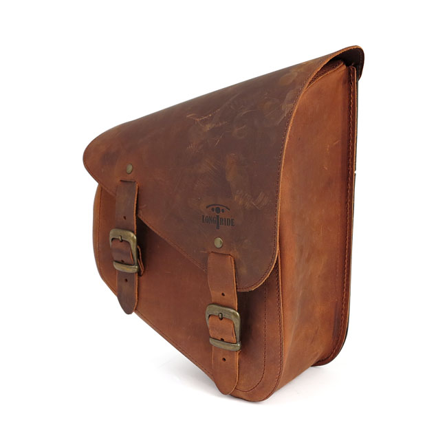 LONGRIDE, LEATHER FRAME BAG BROWN