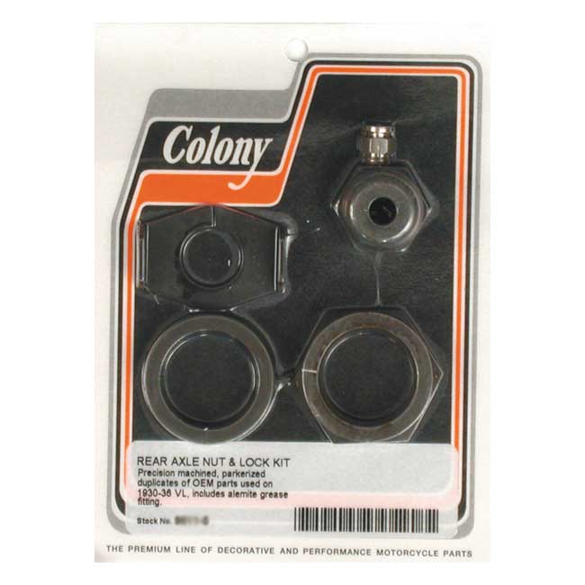 COLONY REAR AXLE NUT & LOCK KIT