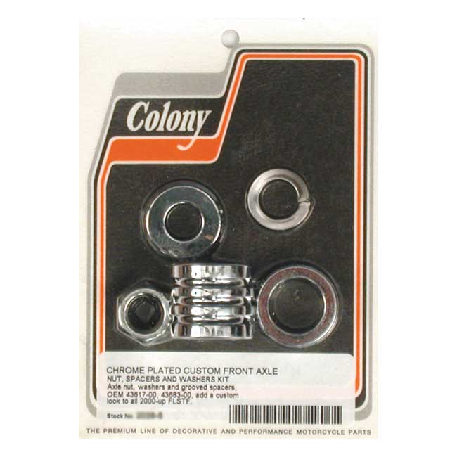 COLONY AXLE SPACER KIT FRONT, GROOVED