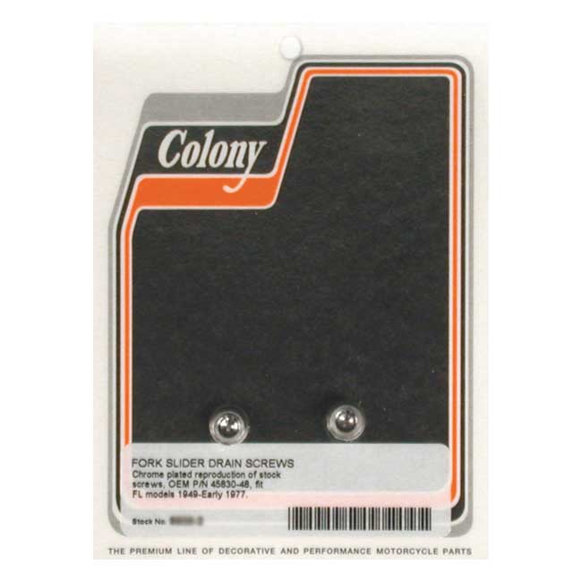 COLONY DRAIN SCREWS, FORK SLIDER