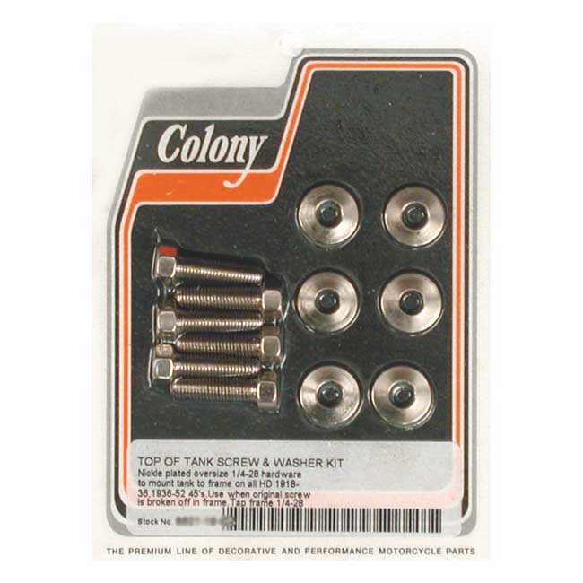 Colony, bensintankmontering kit Nickel plattad Oversize