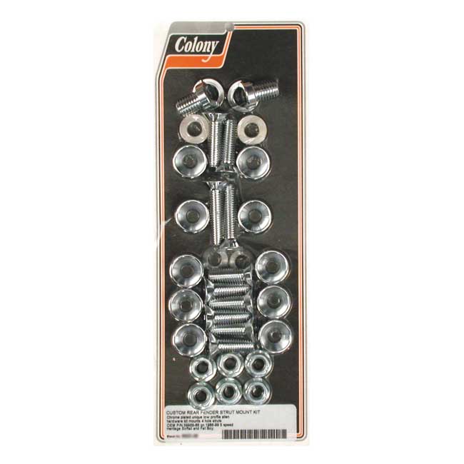 Colony, fender strut mount kit. Chrome
