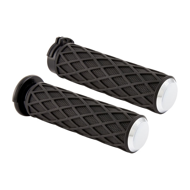 ARLEN NESS, DIAMOND HANDLEBAR GRIP SET. CHROME
