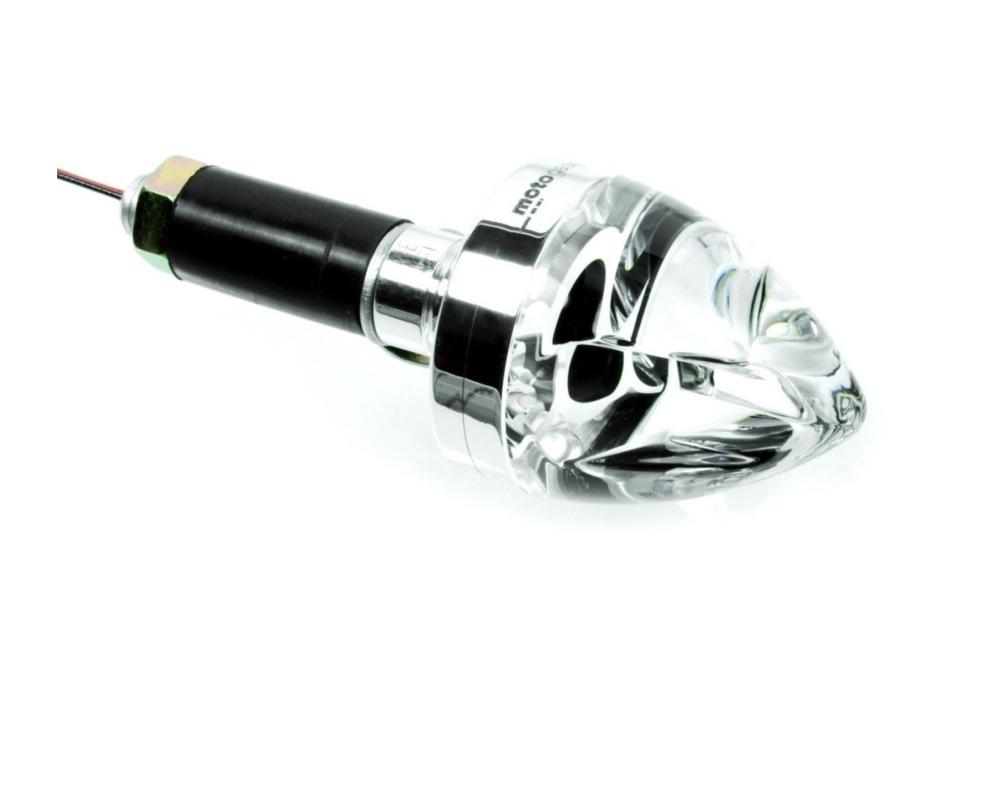 Motogadget, mo.blaze cone in-bar turn signals. Polished